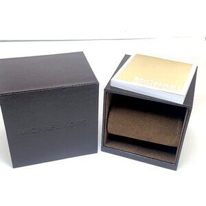 Michael Kors Watch Presentation Brown Cardboard Box Display Empty W/ Booklet